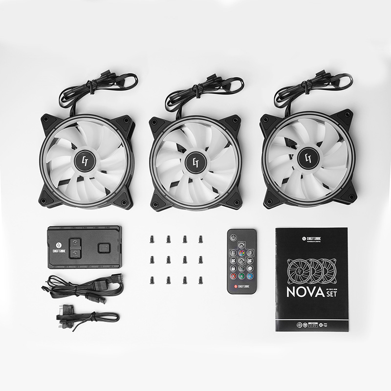 Вентилятор для корпуса 120mm*3 Chieftec Nova NF-3012-RGB  fan set