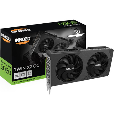 GeForce RTX5060 Inno3D TWIN X2 OC V2, 8GB GDDR7, 128bit, PCI Express 5.0 GeForce RTX5060 Inno3D TWIN X2 OC V2, 8GB GDDR7, 128bit, PCI Express 5.0