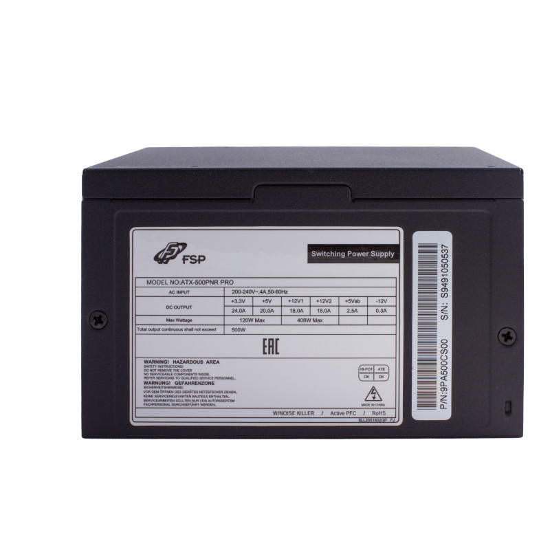 БЖ 500W FSP ATX-500W PNR PRO 120mm silent fan, Retail Box