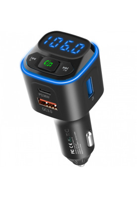 автомобільний FM-трансміттер Aspiring Wave 10 PD 54W LED/Bluetooth//QC3.0, USB-C 36W