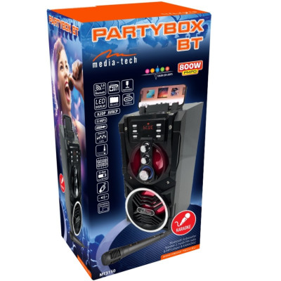 Акустична система 1.0 Media-Tech 18W, Bluetooth/FM/AUX/SD/USB/КАРАОКЕ чорна Акустична система 1.0 Media-Tech 18W, Bluetooth/FM/AUX/SD/USB/КАРАОКЕ чорна