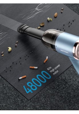 Автомобільний пилосос Vention 5000Pа 70W Li-Ion USB-C 4000мА/г синій