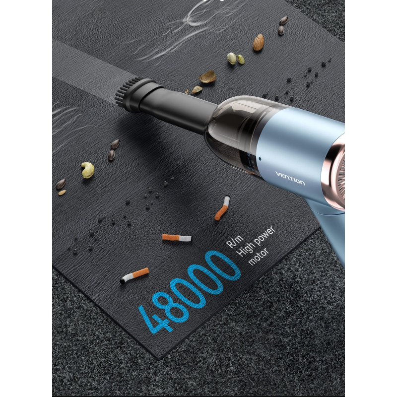 Автомобільний пилосос Vention 5000Pа 70W Li-Ion USB-C 4000мА/г синій