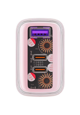 Зарядний пристрій 3xUSB 65W (2xUSB-C+USB-A) Gan A45 Fast Charger Cherry blossom Acefast