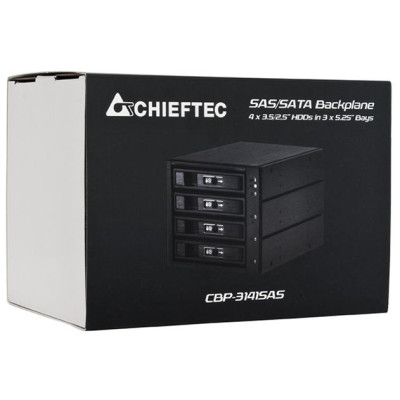 Бекплейн Chieftec CBP-3141SAS 3x5.25" -> 4x3.5" HDDs Hot-Swap Aluminium