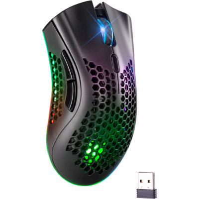 Мишка Defender Warlock GM-709L RGB ігрова, бездротова 2400dpi., 7кн., чорна Мишка Defender Warlock GM-709L RGB ігрова, бездротова 2400dpi., 7кн., чорна