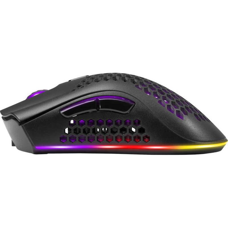 Мишка Defender Warlock GM-709L RGB ігрова, бездротова 2400dpi., 7кн., чорна