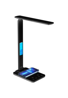 LED лампа настільна Media-Tech LEDITOU MT222K, 4W 6500K, 15W QI з вбудованим WRL, чорна