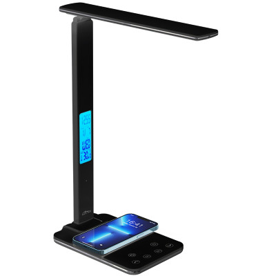 LED лампа настільна Media-Tech LEDITOU MT222K, 4W 6500K, 15W QI з вбудованим WRL, чорна