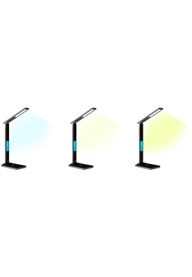 LED лампа настільна Media-Tech LEDITOU MT222K, 4W 6500K, 15W QI з вбудованим WRL, чорна