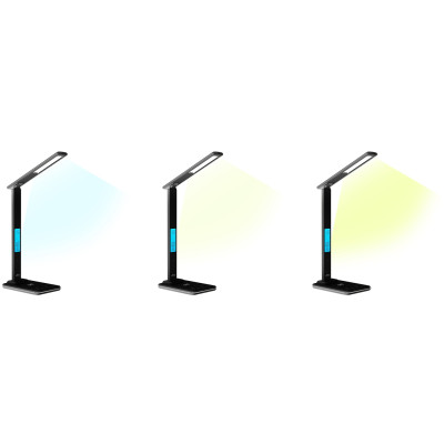 LED лампа настільна Media-Tech LEDITOU MT222K, 4W 6500K, 15W QI з вбудованим WRL, чорна