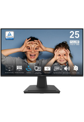 TFT 24.5" MSI PRO MP252 FHD IPS 1ms 100Hz 178/178 /DP/HDMI /колонки 2*2W