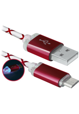Кабель USB AM-micro BM, 1.0 м, червоний, 08-03LT Defender