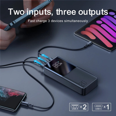 УМБ Joyroom 20000mAh 22,5W PD,QC3.0, 2xUSB-A, Micro USB, USB-C In/Out Black УМБ Joyroom 20000mAh 22,5W PD,QC3.0, 2xUSB-A, Micro USB, USB-C In/Out Black