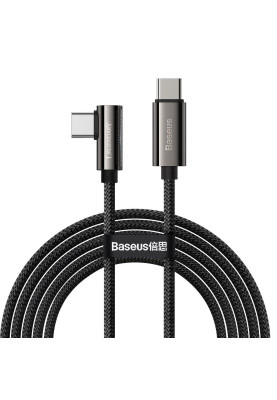 Кабель USB3.1 Type-C M-M, 2 м, 100W (20V/5A), 90° Чорний, Legend Series Elbow CATCS Baseus