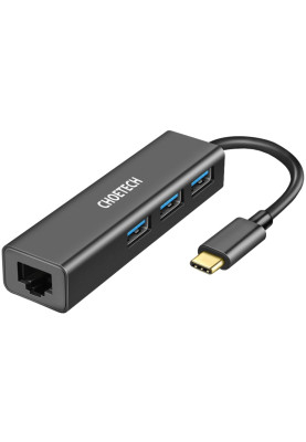Хаб USB 3.1 -> 3хUSB 3.0+RJ45(1000M) Ethernet 4 in 1 Hub Choetech