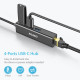 Хаб USB 3.1 -> 3хUSB 3.0+RJ45(1000M) Ethernet 4 in 1 Hub Choetech