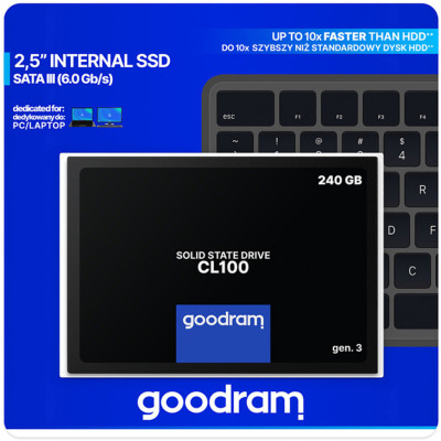 SSD 240Gb GoodRAM CL100 SATA III 2.5" TLC SSD 240Gb GoodRAM CL100 SATA III 2.5" TLC