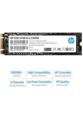 SSD 250Gb HP S700 M.2 2280 SATA III 3D NAND, Retail