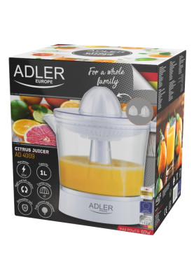 Соковитискач Adler AD 4009 white для цитрусових/ 60Вт/ 1л/ білий