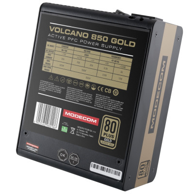 БЖ 850W Modecom VOLCANO 850 GOLD, 120mm, MODULAR, 80+ Gold, Retail Box БЖ 850W Modecom VOLCANO 850 GOLD, 120mm, MODULAR, 80+ Gold, Retail Box