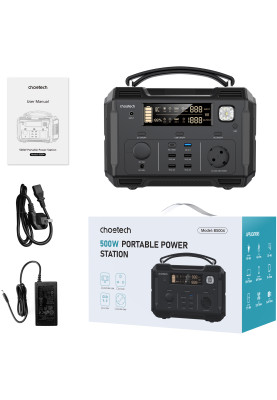Зарядна станція Choetech BS004 500Вт (484Вт/г) QC 3.0, USB-C PD100 Вт