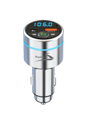 автомобільний FM-трансміттер Aspiring Wave 5 PD 20W LED/Bluetooth/MicroSD/DSP/QC3.0 Metal case
