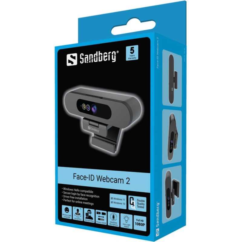 Веб-камера Sandberg Face-ID 2 HD 1080p Windows Hello USB-C/USB2.0