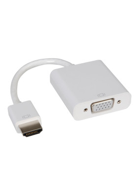 Перехідник HDMI M-VGA F білий (без звуку) OEM
