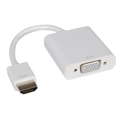 Перехідник HDMI M-VGA F білий (без звуку) OEM