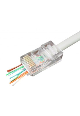 Конектор комп'ютерний RJ-45 (8P8C), з наскрізним отвором