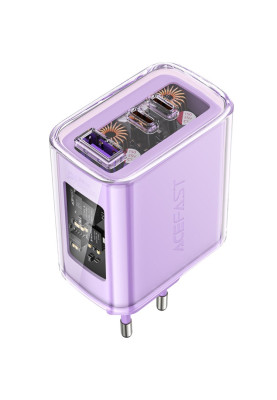 Зарядний пристрій 3xUSB 65W (2xUSB-C+USB-A) Gan A45 Fast Charger Purple alfalfa Acefast