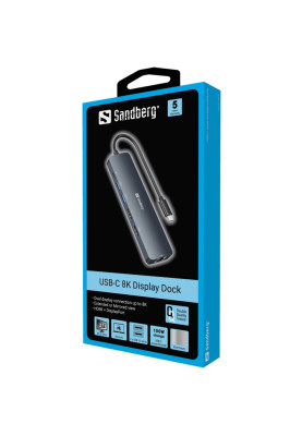 Док-станція USB3.1 Type-C --> HDMI/USB 3.0x2/RJ45/USB-C/DisplayPort PD 100W Hub 6-in-1 Sandberg