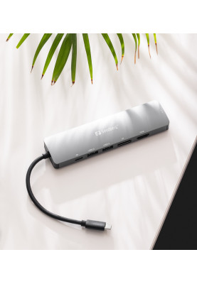 Док-станція USB3.1 Type-C --> HDMI/USB 3.0x2/RJ45/USB-C/DisplayPort PD 100W Hub 6-in-1 Sandberg