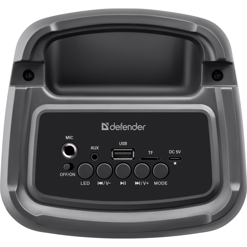 Акустична система 1.0 Defender Boomer 20, 20Вт Light/BT/FM/USB/AUX/MIC, чорна
