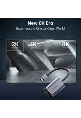 Перехідник USB 3.1 Type-C M - HDMI F, 0,15m 8K 60Hz Choetech чорний