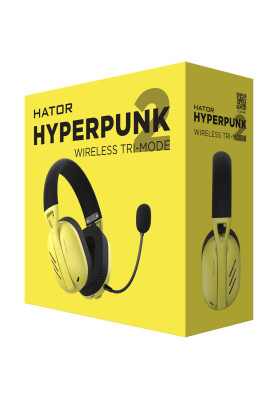 Ігрова гарнітура Hator Hyperpunk 2 Wireless Tri-mode Black/Yellow