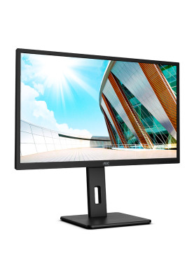 TFT 31.5" AOC Q32P2CA, IPS, QHD, 75Гц, 4мс, DP, HDMIx 2, USB hub, USB-C, HAS, Pivot, колонки, чорний