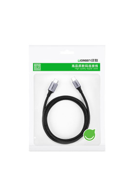 Кабель USB 2.0 Type-C M-M, 2 м, (18W) Чорний, Round Cable Nickel Plating Aluminum Shell US261 UGREEN