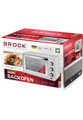 Електрична піч BROCK TO 3001 WH 1600Вт/ 30л /механічне керування/ біла