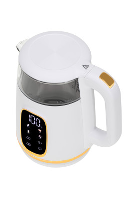 Електрочайник Adler AD 1305 white gold 1850-2200Вт/ 1.7л/ скло/ встановлення температури/