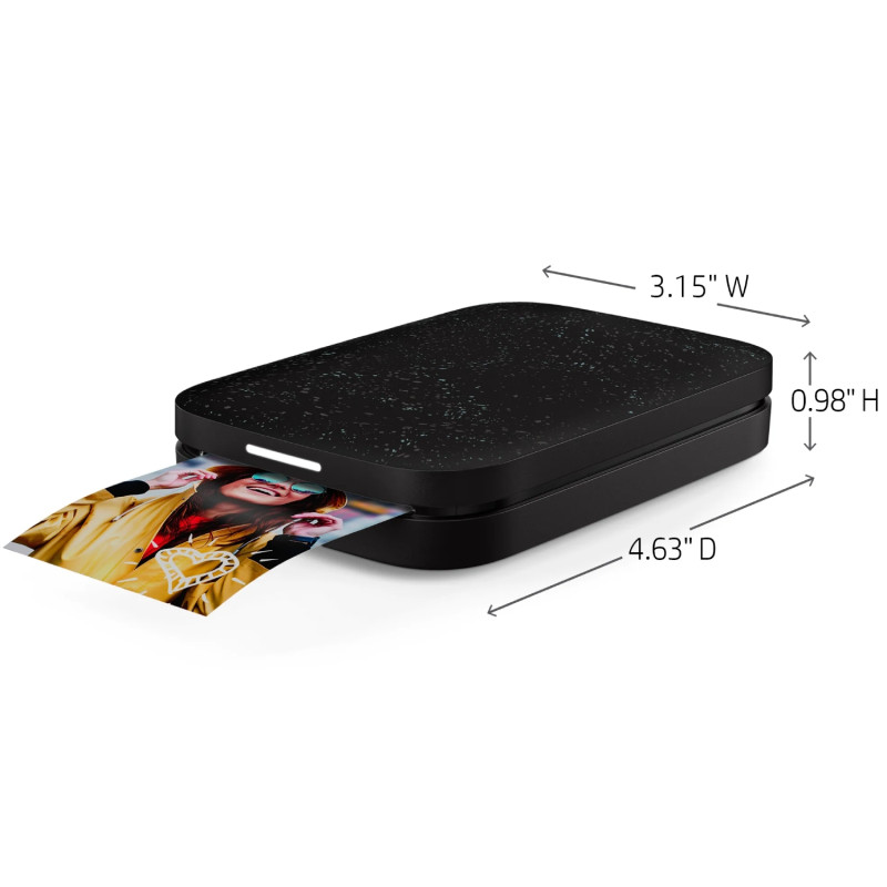 Фотодрукарка портативна HP Sprocket Black (2"x3",313x400dpi,Zink, 64MB,Bluetooth, колір чорний)
