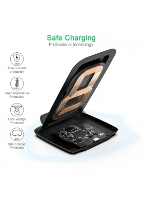 Зарядний пристрій 15W Fast Wireless Charging Stand 2coils black Choetech