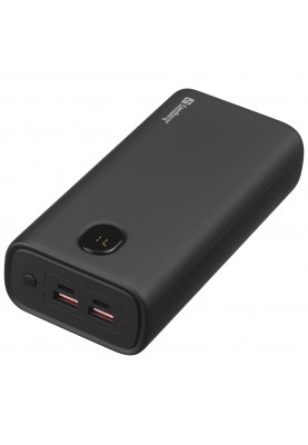 УМБ Sandberg PD 30000mAh 20W 1,7A QC3.0, UPS mode, 2хUSB, Type-C OUT, ліхтарик