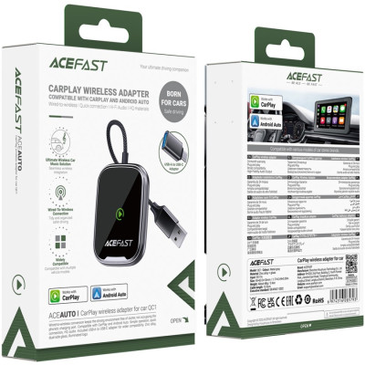 Адаптер CarPlay/Android AUTO wireless for car QC1 Acefast Адаптер CarPlay/Android AUTO wireless for car QC1 Acefast