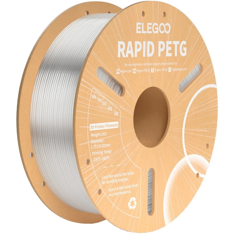 Пластик (Filament) ELEGOO RAPID PETG 1кг, 1.75мм, прозорий