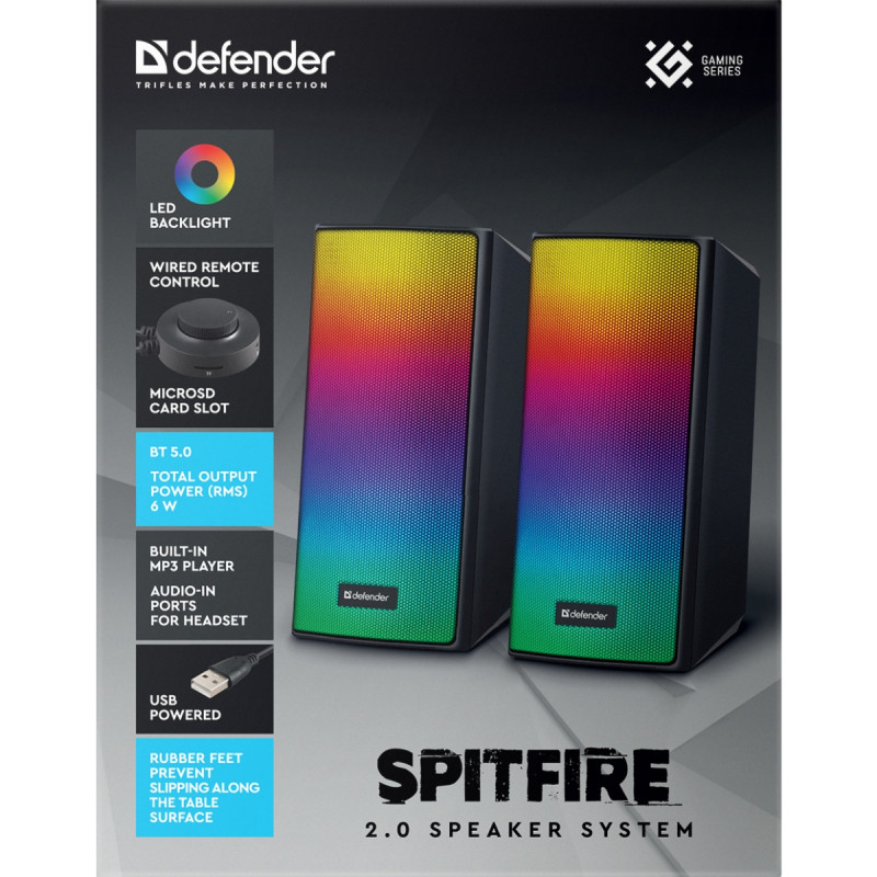 Акустична система 2.0 Defender  Spitfire 6Вт, Bluetooth/USB