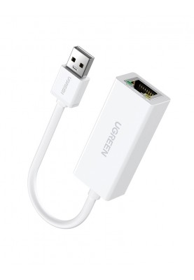 Перехідник USB 2.0 --> Ethernet RJ45 10/100 Mb CR110 UGREEN Білий