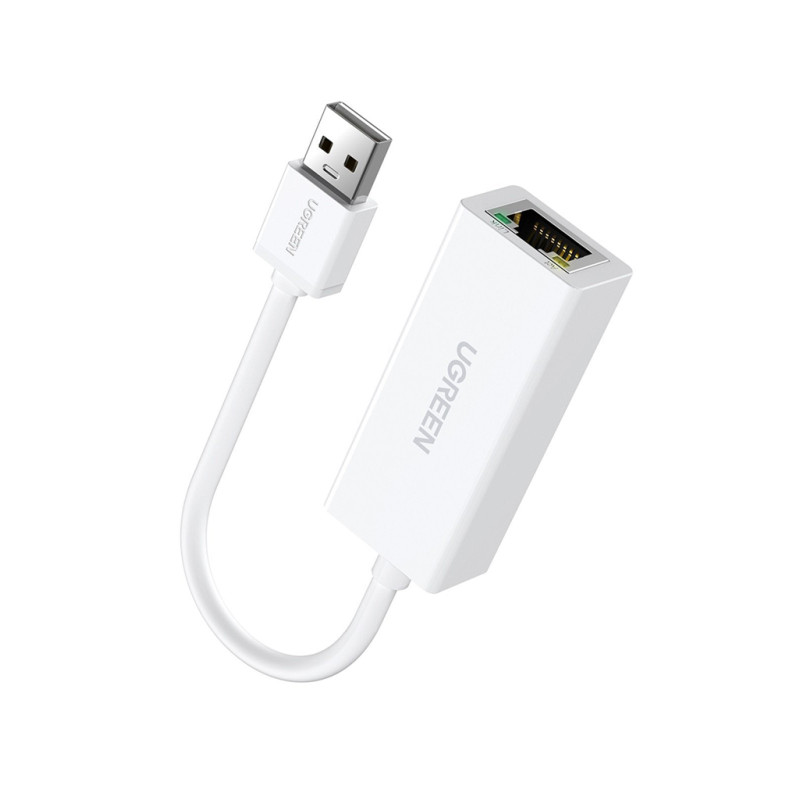 Перехідник USB 2.0 --> Ethernet RJ45 10/100 Mb CR110 UGREEN Білий