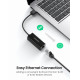 Перехідник USB 2.0 --> Ethernet RJ45 10/100 Mb CR110 UGREEN Білий